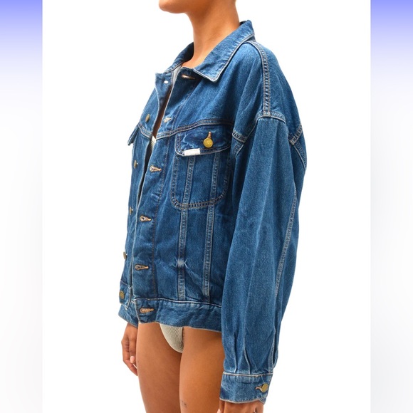 Lee x H&M denim jacket classic mid wash with slit pockets size M - Picture 1 of 13